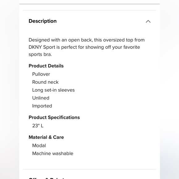 DKNY Sport long sleeve top with open back - Picture 6 of 8